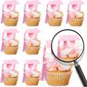 Gyufise 24Pcs 3D 2026 DIY Graduation Cap Cupcake Toppers and 24Pcs Diploma Picks 2026 Congrats Grad Cupcake Picks with Tassels for School Boys Girls Graduate Party Decorations Supplies Pink