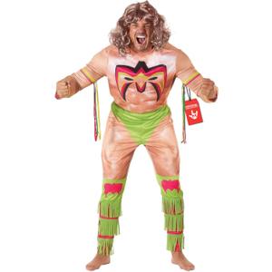 Morph Ultimate Warrior Costume, WWE Costumes for Adults, Adult Wrestling Costume, Halloween Costumes for Men (Large)
