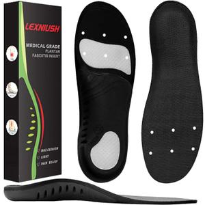 Plantar Fasciitis Arch Support Shoe Inserts Women & Men - Insoles Orthotic Inserts for Flat Feet, Cushioning Shoe Insoles for Foot Pain, Running, Heel Spurs, Arch Pain High Arch - Boot Insoles (M: Mens 8.5-10 / Womens 9.5-11, Black)