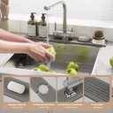 Faucet Mat for Kitchen Sink, 23.6" Diatomite Stone Drying Mat For Kitchen Counter, Prevents Moisture, Super Absorbent, Quick Drying Sink Splash Guard for Bathroom (Light Gray)