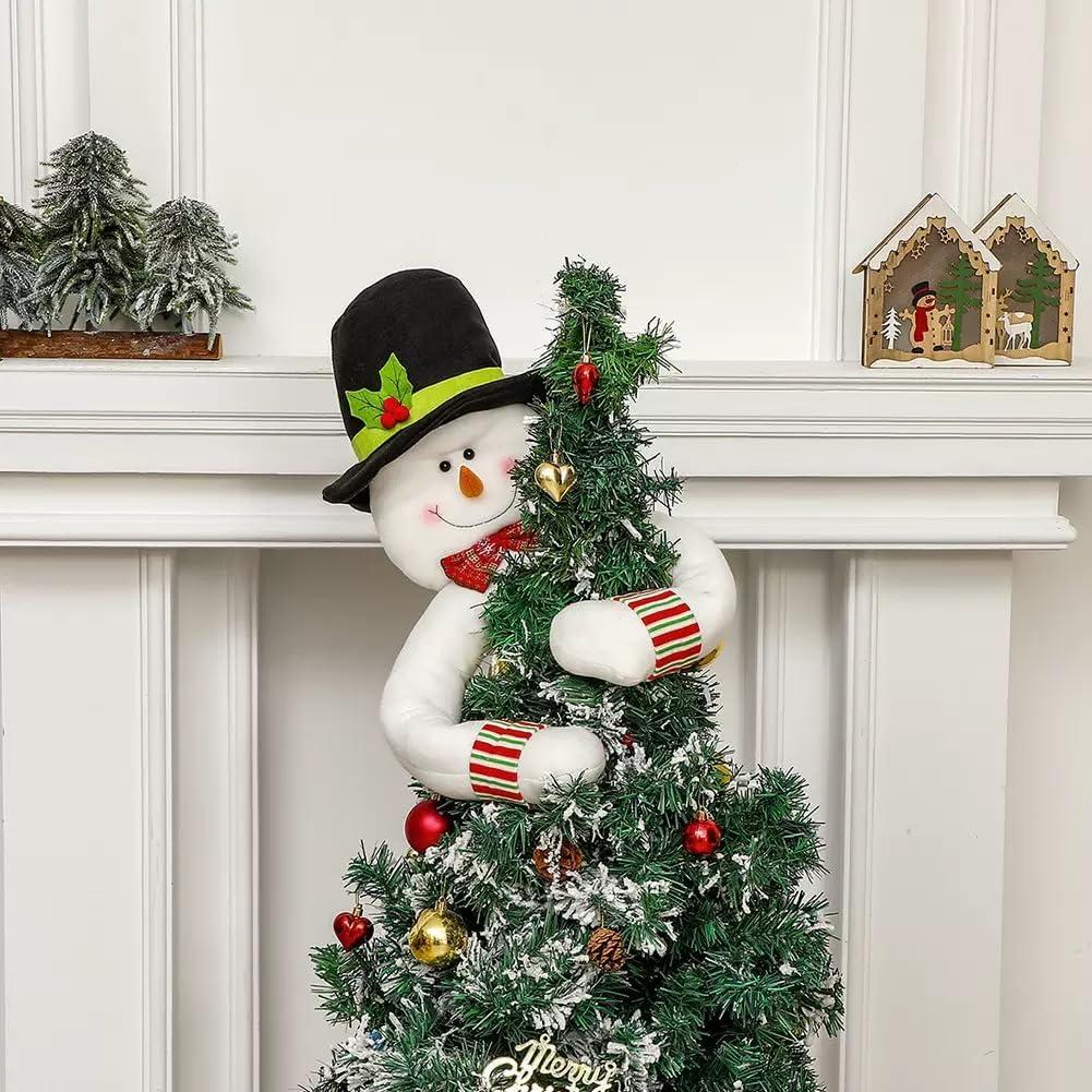 Christmas Tree TopperLong Arm Snowman Hugger2025 New Plush Snowman Topper Hugging Tree Topper for Xmas Decormas Holiday Party Decoration Ornament Supplies