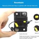 100 Amp Circuit Breaker DC 12V -48V Waterproof 30A-300A Manual Reset Fuse Inverter for Trolling Motor Auto Car RV Marine Boat Current Overload Protection (100A)