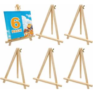 6 Pack 9 Inch Wood Easels, Tripod, Table Top Easels for Painting, Art Craft Painting Easel, Kids Student Tabletop Easels for Painting, Photos Mini Display Tripod