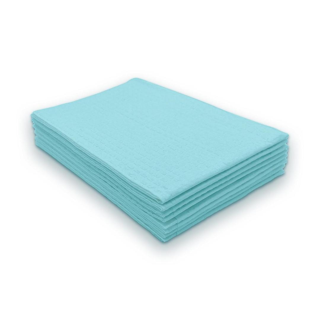 TIDI 1053 Avalon Dental Bib, Blue, 3 Layers, 13 W x 18 L (Pack of 500) Disposable Dental Bibs Embossed 2-Ply Tissue Poly Back to Help Prevent Leak-Through Nail Towels Tattoo Bibs