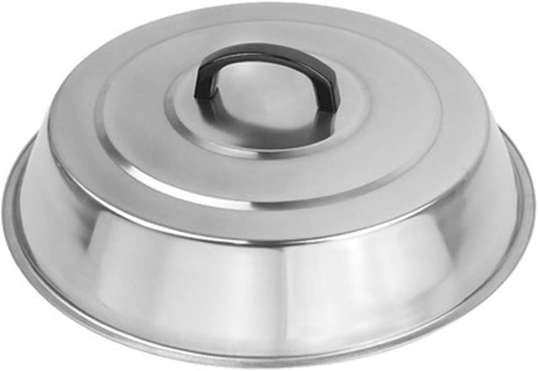  BBQ Accessories 12 Inch Round Stainless Steel Basting Cover Wok Lids- Cheese Melting Dome and Steaming Cover, Best fits for Blackstone Camp Chef Flat Top Griddle Grill Cooking Indoor or Outdoor