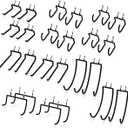 HUHOLE Pegboard Drill Holder, Peg Board Tool Utility Hooks, 24 Pack Heavy Duty Pegboard Tool Holder for Power Tools, Drill, Hammer, Cord, Fit for 1/4" Pegboard (24PC)