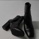 Caradise Womens High Chunky Heeled Boots Zip Up Square Toe Ankle Booties (6, Black)