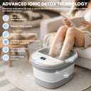 Ionic Foot Bath Detox Machine, Premium Ion Foot Spa for Home Use, Includes 3 Sea Salts (Original/Rose/Lavender), 2 Ion Arrays & Accessories, Perfect for Parents/Seniors/Partner/Self (Foldable Basin)