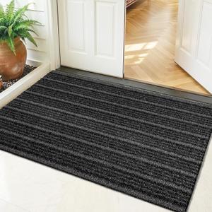 Outdoor Front Door Mat 24" x 36", Dirt Trapping Outside Entrance Rug, Non Slip Shoe Scraper, Heavy Duty Commercial Rug for Patio, Garage, Traffic Area, Office, Roll Packing