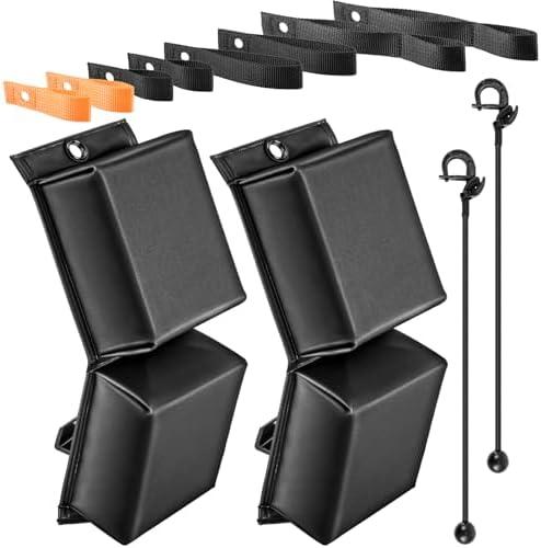 Dunkive 2 Pack PWC Fender Bumper with Elastic Cords and Motorboat Cleats 14.69 x 5.91 x 3.15 Inch Motorboat Bumpers, Contour Fender, Boat Bumpers for Docking Fender Dock Bumpers Straight or Corner