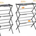 3 Tier Clothes Drying Rack, Foldable Drying Rack Clothing,Indoor & Outdoor Laundry Rack for Drying Clothes,Space-Saving Design,Small Collapsible Portable Dryer Racks for Laundry,Pure Black