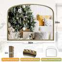 Antique Gold Arched Wall Mirror - 36"x28" with Metal Beaded Frame | Decorative Accent Mirror for Fireplace, Bedroom, Living Room, Dresser, Mantle