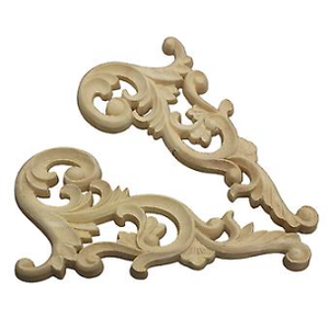 1 Set Decorative Elegant Carving Appliques Wood Chinese Style Door 