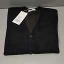 New Sweater V-Neck Solid Color Cardigan Sweater Men's Lazy Style Jacket Clip (Black, L)