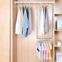 Adjustable Hanging Closet Rod, Extender Hanging Rod, Closet Hanging Organizer, Heavy Duty Closet Bar, Hanging Rod (Black, 1 Pack)