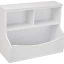 Amazon Basics Children's 3 Shelf Multi-Functional Bookcase and Toy Storage Bin - White, 14.84"D x 31.25"W x 24.56"H