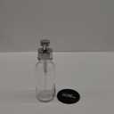 Clear Glass Soap Dispenser with Chrome Metal Pump - Wide Mouth 16oz Glass Bottle Includes Non Slip Bottom and Counter top Protector. (Clear/Chrome)