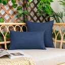 Kevin Textile Pack of 2 Outdoor Waterproof Pillow Covers Checkered Decorative Cushions Sham Throw Pillowcases Shell for Patio Tent Garden Couch Bed Sofa 22x22 Inch Blue