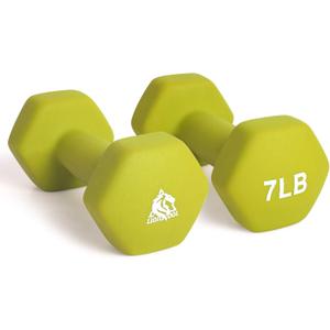 LIONSCOOL Set of 2 Neoprene Coated Dumbbell Hand Weights, Anti-Slip and Anti-Roll Hex Dumbbells in Pair for Strength Training, Resistance Training