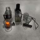 Cold Press Juicer, Wide Feed Chute Juicer Machines, Stainless Steel Slow Masticating Juicers Easy to Clean, Vegetables & Fruits Juice Extractor, High Juice Yield, Silver Knob