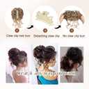 Claw Clip Messy Bun Hair Pieces for Women Messy Wavy Curly Hair Bun Extensions Tousled Updo Bun Hair Clip in Synthetic Hair Bun Ponytail Extension(Medium Golden Brown)