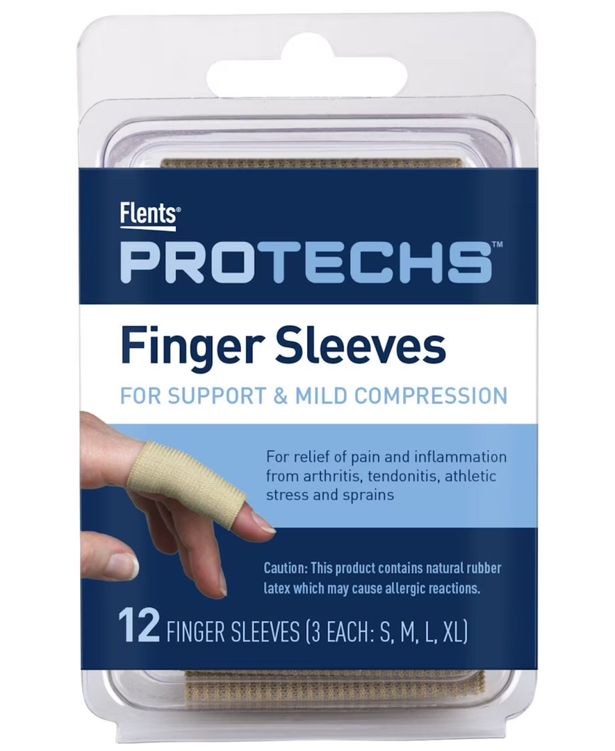 Flents Finger Sleeves for Support and Mild Compression, Assorted Sizes (12 Count)