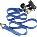 Lumber Rack Ratchet Straps, W/J-Hook (2PCS), 1.4" Black Square Tube Mount, 1.5" Wide x 7.5' Long, Blue Ladder Rack Ratchet Straps, 500 lbs Load Heavy Duty, Truck Rack Straps, Pipe/Roof Rack Strap