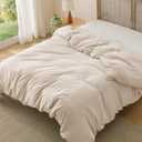 Bedsure Oat Milk Duvet Cover King Size Only - Prewashed Cotton-Like Polyester Extra Soft All Season Bedding, Includes 1 Duvet Cover 104x90 Inches with Zipper Closure, (No Comforter)