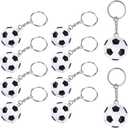 10 Pieces Soccer Keychain, Mini Football Keychain Soccer Party Favors Keychains, Team Souvenir Sport Rewards Event Giveaways