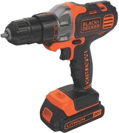 BLACK+DECKER 20V MAX Cordless Drill and Driver, 3/ 8 Inch, With LED Work Light, Battery and Charger Included (LDX120C)