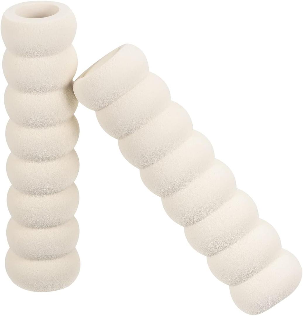 uxcell Door Handle Covers, 8Pcs 5.51" Nitrile Rubber Sleeves Door Knob Covers Handle Protector for Home Hot Cold Door Front Door White