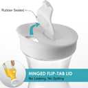 NETANY Plastic 50 Oz Water Carafe with Flip Top Lid, Set of 2 Square Base Juice Containers, Clear Plastic Pitcher - for Water, Iced Tea, Juice, Beverage, Cold Brew and Mimosa Bar - HAND WASH ONLY