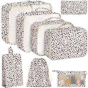 KPX 5 Set Packing Cubes for Travel, Luggage Packing Organizers Accessories Large Toiletries Bag for Clothes Shoes Cosmetics (Leopard)