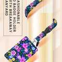 ID Badge Holder with Retractable and Detachable Lanyard, Cute Badge Reel Breakaway Lanyard with Carabiner Clip for Women, Teachers, Nurses, Students, Perfect Work and Office(Flower Purple)