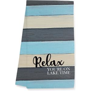 Lake House Towels Gifts, Lake Accessories Towels for Kitchen Bathroom Decor (16x24 inches)