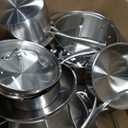 Mueller Pots and Pans Set 17-Piece, Ultra-Clad Pro Stainless Steel Cookware Set, Ergonomic EverCool Handle, Induction Cookware, Includes Saucepans, Skillets, Dutch Oven, Stockpot, Steamer For Cooking (Silver)