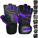 MRX Weightlifting Gloves for Men Workout Gloves Mens Wrist Support Lifting Gloves Male Gym Gloves | Workout Gym Accessories for Men Weight Lifting Fingerless Gym Exercise for Powerlifting (Purple, XL)