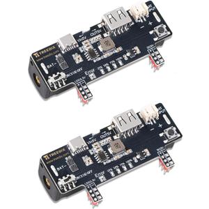 2pcs Breadboard Power Supply Module 3.3V 200mA 5V 2A Prototype Breadboard Equiped with USB Type-C Charging Port, Type-A Output Port Rechargeable Battery's Stand, Charging Module for Arduino