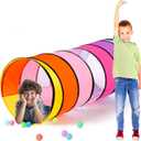 PullCrease 27.6 Inch Large Play Tunnel for Kids Colorful Play Tent Crawl Tunnel Toddlers Babies Children or Dogs, Collapsible Gift for Boy Girl Toys Indoor Outdoor (1 Pc)