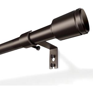 5/8 Diameter Bronze Curtain Rods 30-90 Inch, for 30-84 Inch Windows, Adjustable Splicing Antique Bronze Curtain Rods for Windows with Brackets, Window Rod Long Small Dark Brown Curtains Rod