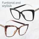 CCVOO Trendy Reading Glasses for Women, Oversized Blue Light Readers, Cheaters Eyeglasses, Stylish Square Cat Eye Glasses