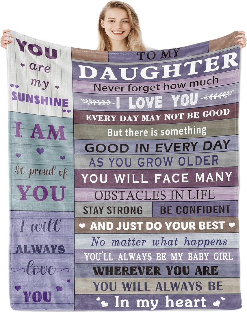 Daughter Gifts from Mom Dad,Birthday Gifts for Daughters Adult,Daughter Blanket from Mom 60"X50",Gift for Daughter's Christmas Mothers Day Valentines Day,to My Daughter Blanket