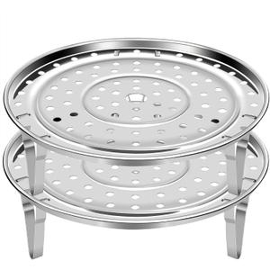 Steamer Rack for Cooking,Stainless Steel Steaming Rack,Steam Tray with Removable Legs for Instant Pressure Cooker Multi-functional Steamer Basket(Silver - 22cm)