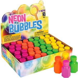 Rhode Island Novelty 1.75 Inch Neon Bubble Bottles, Pack of 48 (Small)