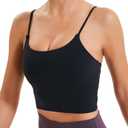Lemedy Women Padded Sports Bra Fitness Workout Running Shirts Yoga Tank Top (Black, L)