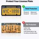 2 Pack Clear License Plate Covers and Frames, License Plate Protector Unbreakable Plastic Shields Tag Holder Fits Standard US Plates with Screws Caps