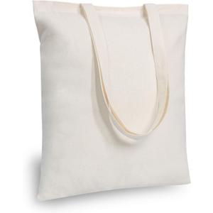 TOPDesign 24-Pack Economical 16"x15" Cotton Tote Bags, Lightweight Medium Reusable Grocery Shopping Cloth Bags, Suitable for DIY, Advertising, Promotion, Gift, Activity (Beige)