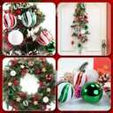 30PCS Christmas Ball Ornaments, 2.36" Red Green White Xmas Balls Decoration, Shatterproof Christma Balls Ornaments for Xmas Tree, Painting & Glittering Hanging Ball for Party Event