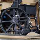 Medline Comfortable Folding Wheelchair with Swing-Back Desk-Length Arms and Swing-Away Footrests, 20”W x 16”D Seat