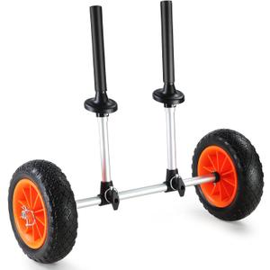 VEVOR Kayak Cart, 280lbs Load Capacity with 10 Inch Solid Tires, Heavy Duty Detachable Canoe Trolley Cart with Adjustable Width & Top Foam Protection, for Kayaks with Drain Holes of 2.54cm and Above